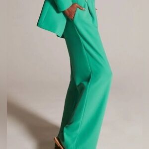 exquise anthropologie green kelly pants Wide-Leg Trousers S L